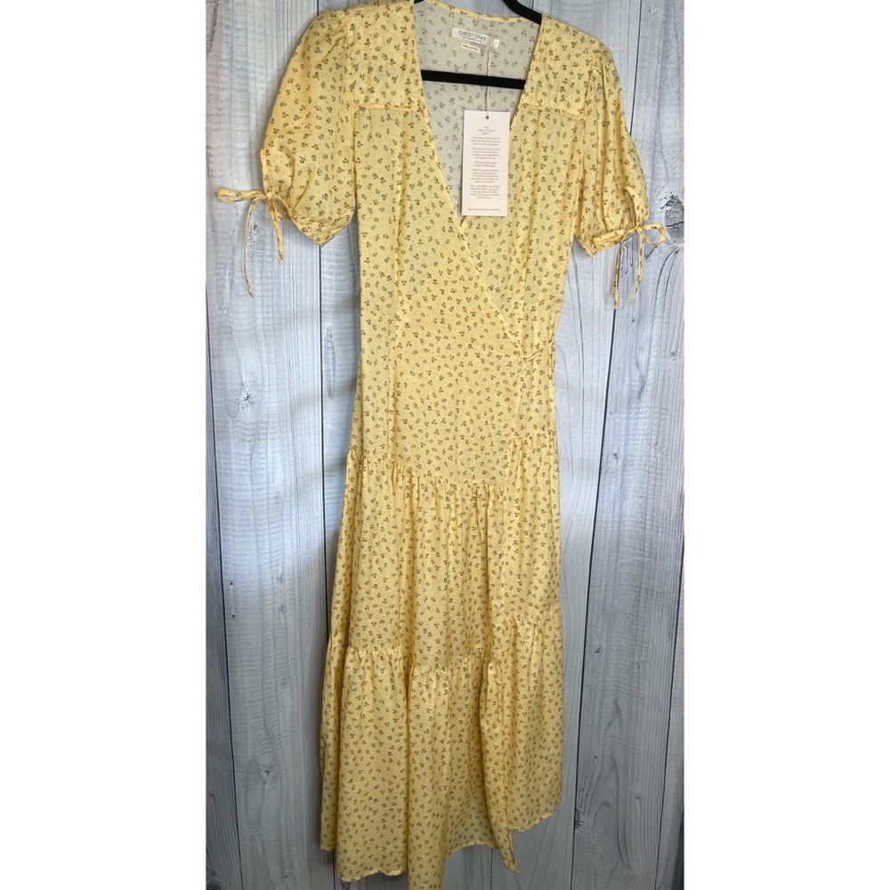 Christy Dawn The Augusta Dress Wrap Style Golden Pollinator Cotton Silk Sz S - Picture 4 of 10